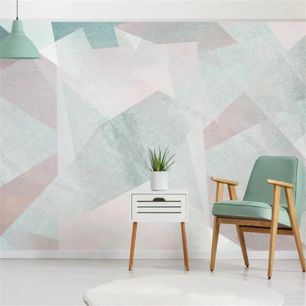 Milofi fresh geometric figures hand-painted background wall abstract Nordic wallpaper mural | Обустройство дома