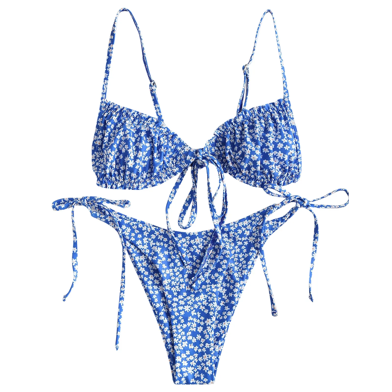 FREE OSTRICH 2021's new pop-up hot summer ladies fashion sexy strap print low-waisted bikini  2021