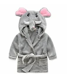 Elephant Welaken/детский халат с изображением животных, пижамы для мальчиков и девочек, детская одежда для сна, пижамы с динозавром, фланелевые детские халаты с героями мультфильмов - Цвет: Elephant