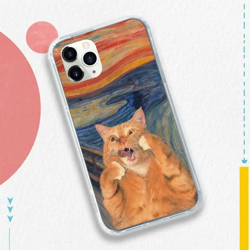 

Cat Art Aesthetics retro vintage Phone Case for iPhone 11 12 pro XS MAX 8 7 6 6S Plus X 5S SE 2020 XR