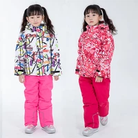 warm hooded baby girl snow suit outdoor waterproof children ski sets sport teenager kids oufits clothes 2 pieces clothing set