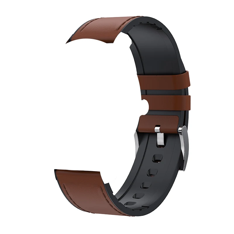 Light brown leather LEMDIOE умные аксессуары для 22 мм Смарт-часы сменный ремешок L7 L9 DT зарядка из нержавеющей стали Силикагель кожаный ремешок - Цвет: Light brown leather