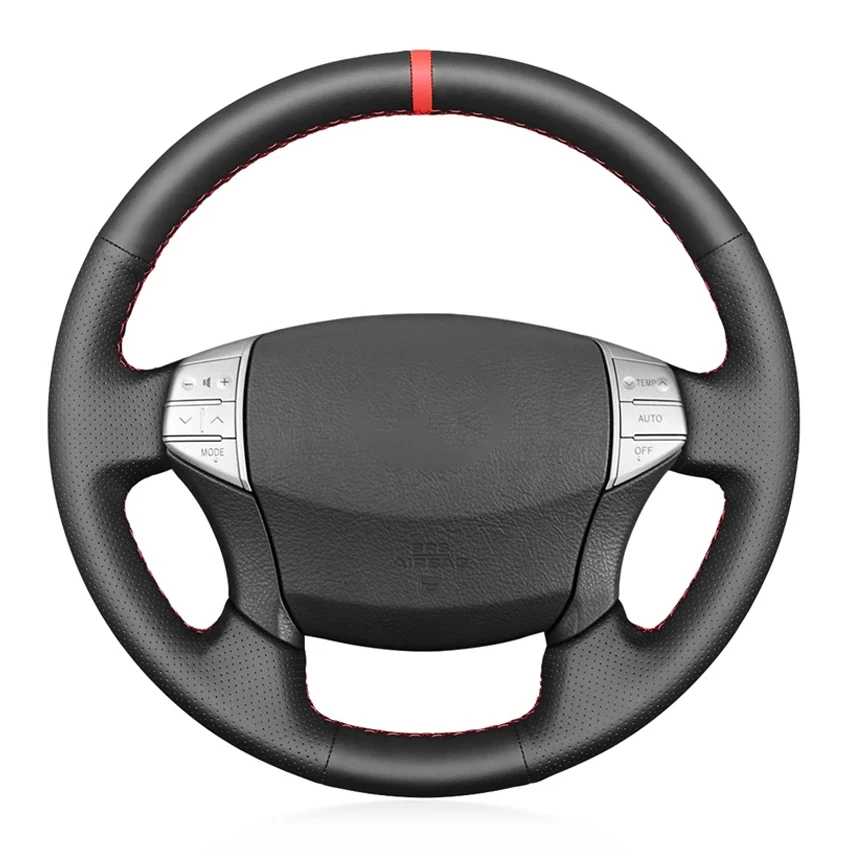 

Black PU Faux Leather Red Marker Handsewing Car Steering Wheel Cover For Toyota Avalon 2005 2006 2007 2008 2009 2010 2011 2012