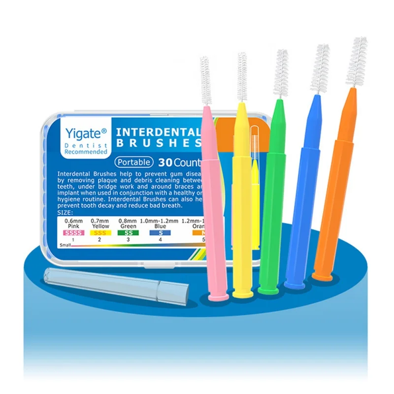 30 Pcs I Shaped Interdental Brush Dental Floss Interdental Cleaners Orthodontic Dental Teeth Brush Toothpick Oral Care Tool dental wedge knife teeth gap orthodontic assisted occlusion tool dental consumables materials protector interdental refill