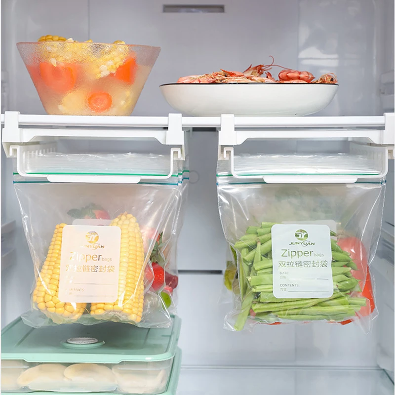refrigerator food sealed bag storage rack cabinet miscellaneous grain sealed bag storage rack hanging drawer rack kitchen tools free global shipping