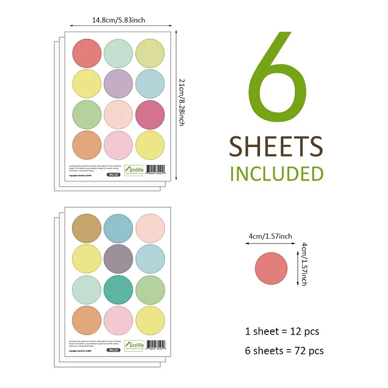 72 шт./набор Наклейки на стены в горошек | Дом и сад