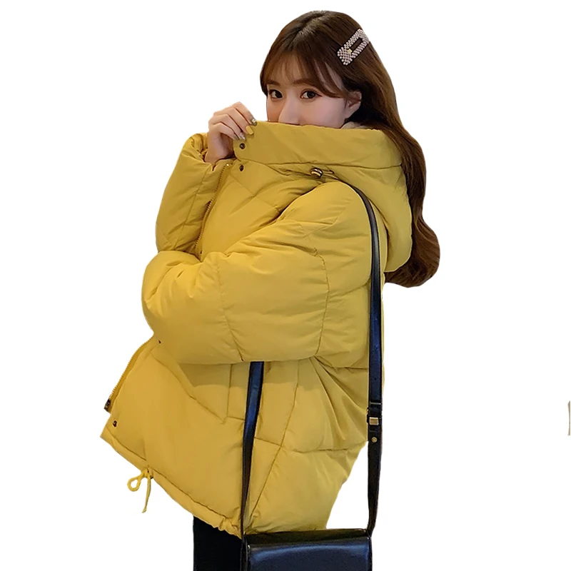 2020 Харадзюку зимняя куртка женская мода пуховик Короткая парка с капюшоном