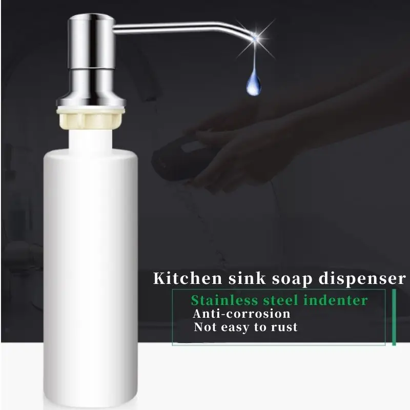 

Liquid Soap Dispenser Suitable For Kitchen Countertop White Hand Pump ABS Plastic 300ML Bathroom Accessories Shampoo Bottle