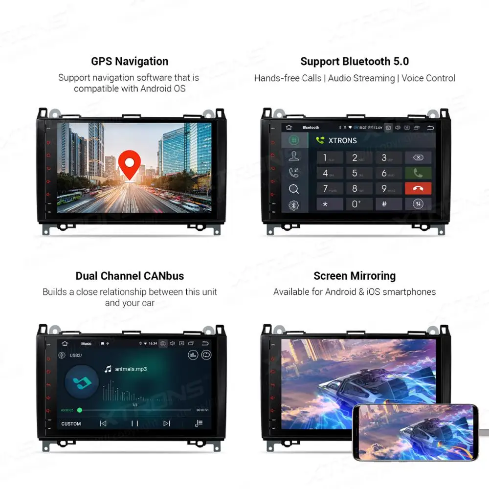 XTRONS Android 10 0 Qualcomm Bluetooth 5 автомобильный радиоплеер GPS для Mercedes Benz W245 W169 Viano Vito W639 Sprinter