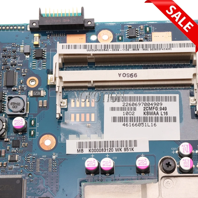 NOKOTION KSWAA LA 4981P REV 1 0 материнская плата для ноутбука TOSHIBA Satellite L500 GL40 DDR2 без графики