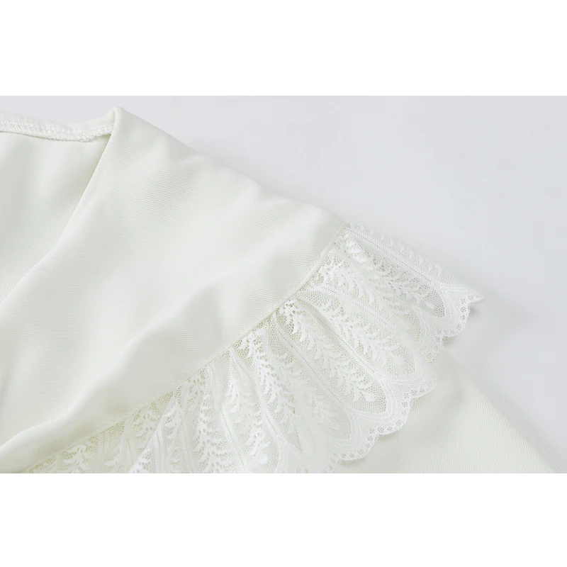 Абрикосовые женские блузки 2021 с длинным рукавом матросские оборки бандаж