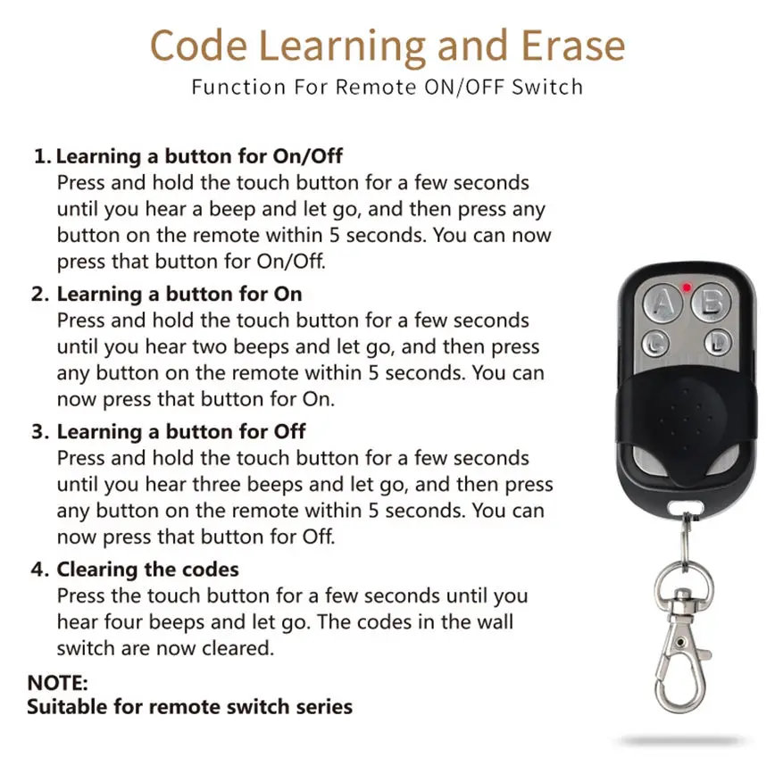 Smart RF сенсорный настенный выключатель 1 ряд способ Беспроводной дистанционного