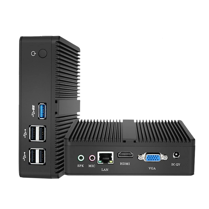 Лучший промышленный компьютер celeron quad core J1900 безвентиляторный мини ПК с 4 Гб RAM 64