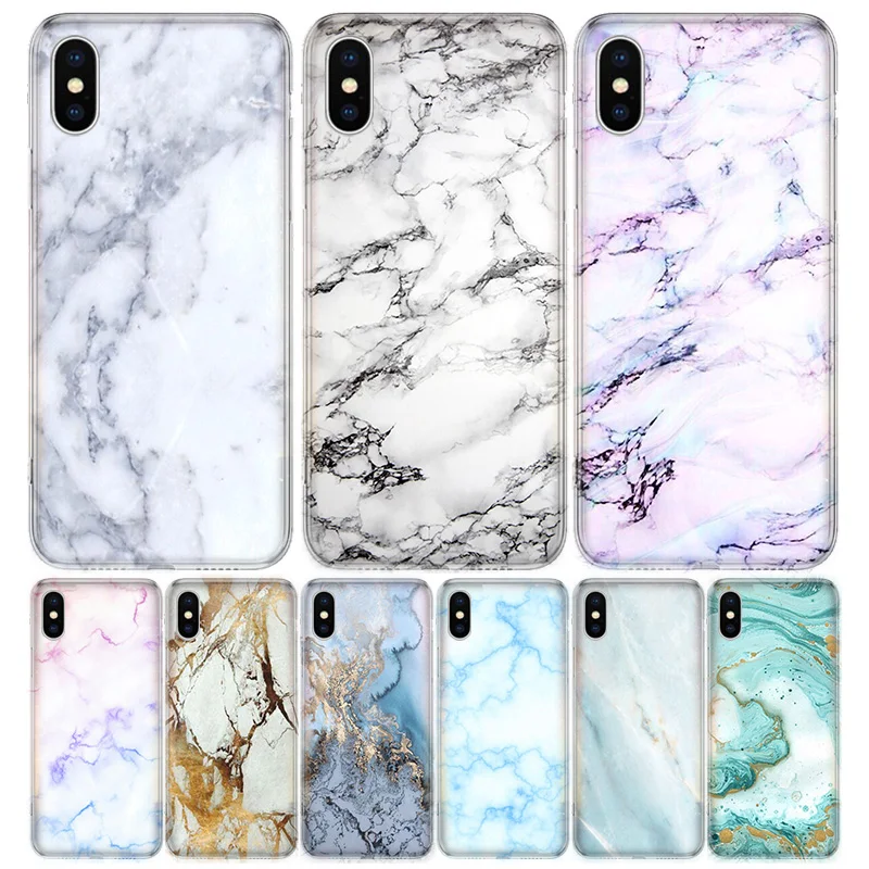 Гранитный чехол для телефона с мраморным камнем iPhone 11 5 5s SE 6 6s 7 8 Plus X XS XR Pro Max мягкий