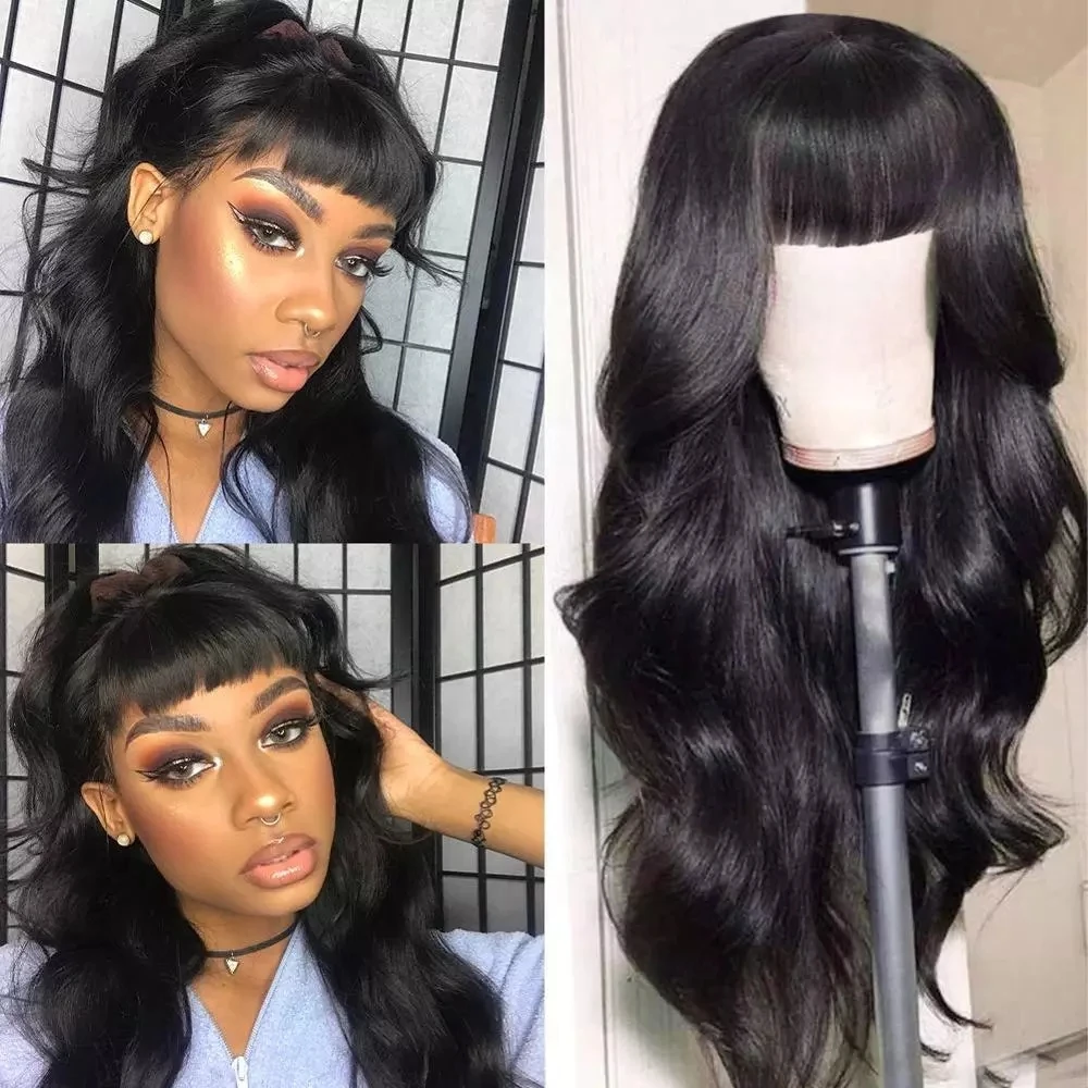 

Парик Alipearl Hair Hd прозрачный на сетке с челкой, 13X4, без клея