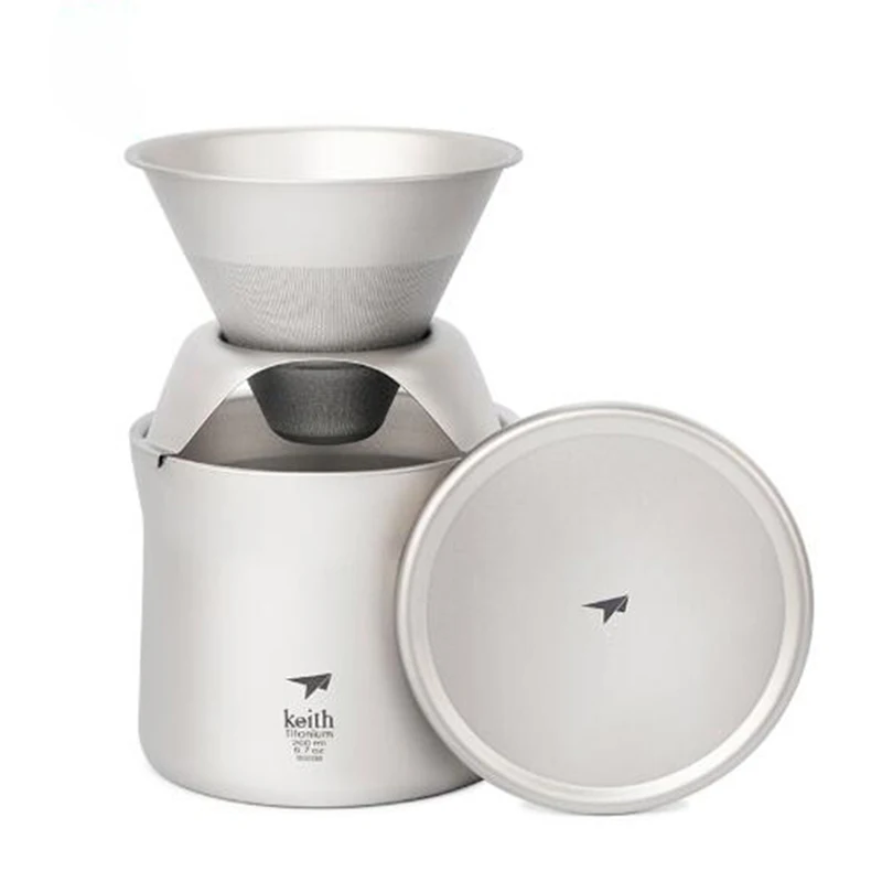 Juego de tazas de t&eacute; y caf&eacute; de titanio, Set de filtros de caf&eacute;, botella de agua bacteriost&aacute;tica saludable, taza de filtro de goteo de caf&eacute;, fabricante de t&eacute; y caf&eacute;-2