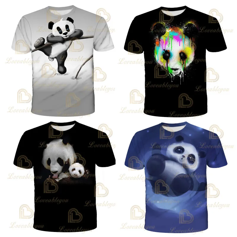 

Animal Panda T Shirt 3D Print Adults Children Funny Tees Tops Short Sleeve O-neck Summer Boys Girls Clothes