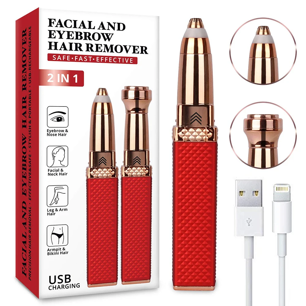

Facial Hair Remover for Women Electric Eyebrow Trimmer Rechargeable Eyebrow Epilator Painless Mini Eye Brow Shaver Razor