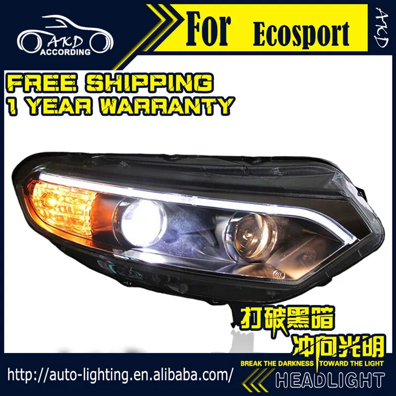 АКД стайлинга автомобилей фара для Ford Ecosport светодиодный фар 2014 2016 EcoSport DRL H7 D2H Hid