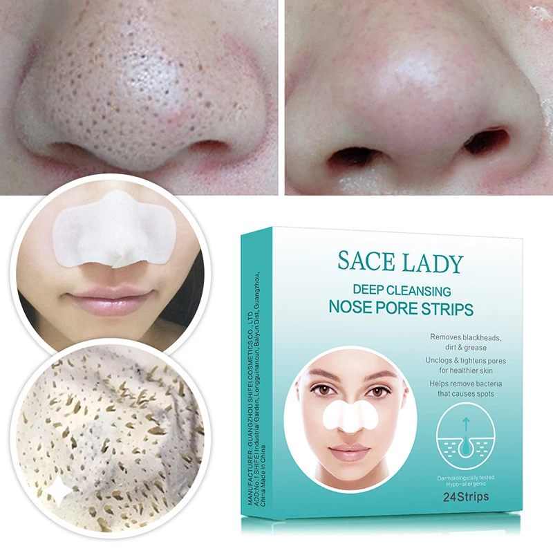 

14/24pcs Nose Blackhead Remover Mask Deep Cleansing Skin Care Shrink Pore Acne Treatment Mask Nose Black Dots Pore Clean Strips