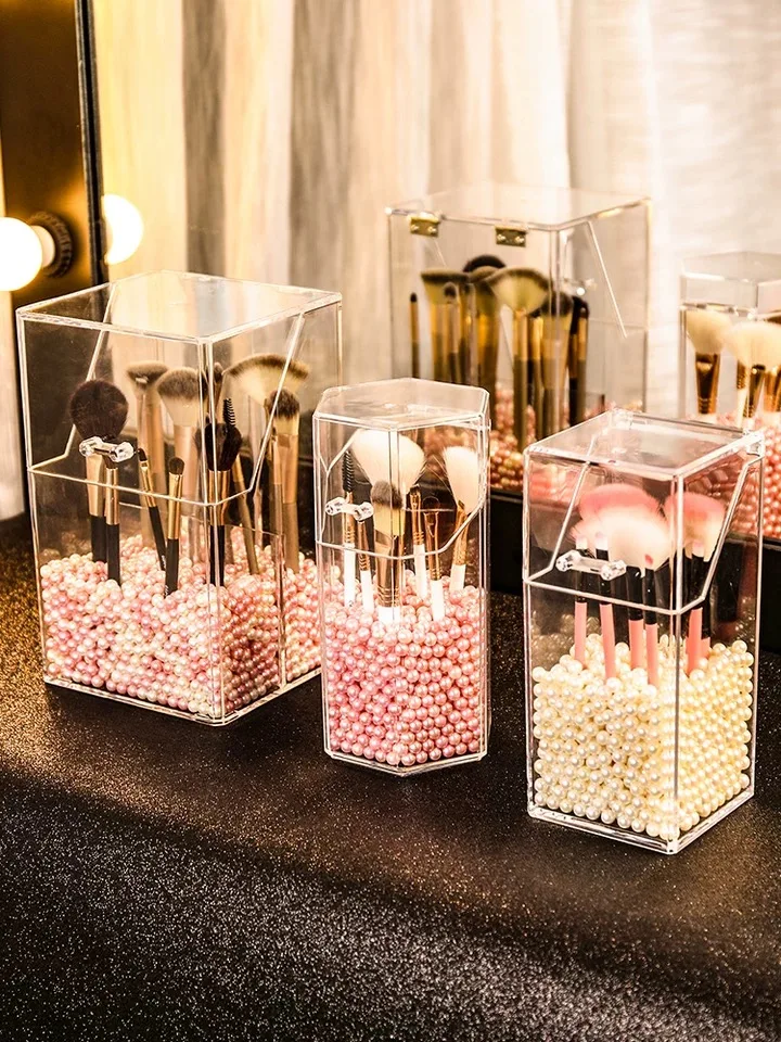 Акриловая прозрачная искусственная кожа с крышкой пластиковый органайзер для