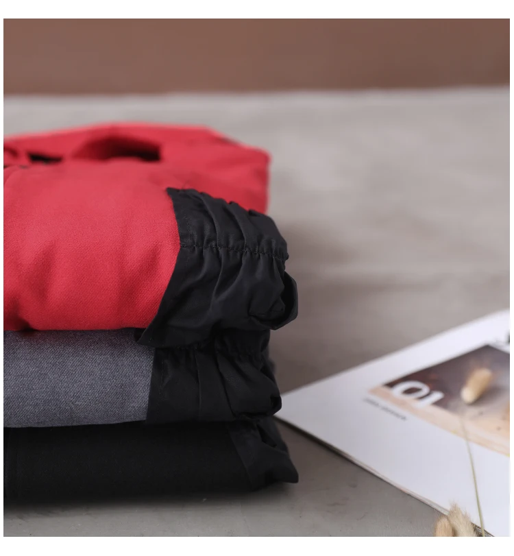 female new autumn and winter plus size korean style outerwear literary ruffled stitching hooded with velvet loose trench