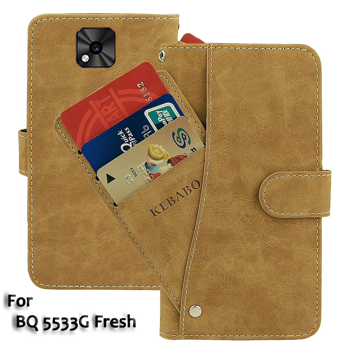 

Vintage Leather Wallet BQ 5533G Fresh Case 5.45" Flip Luxury Card Slots Cover Magnet Phone Protective Cases Bags