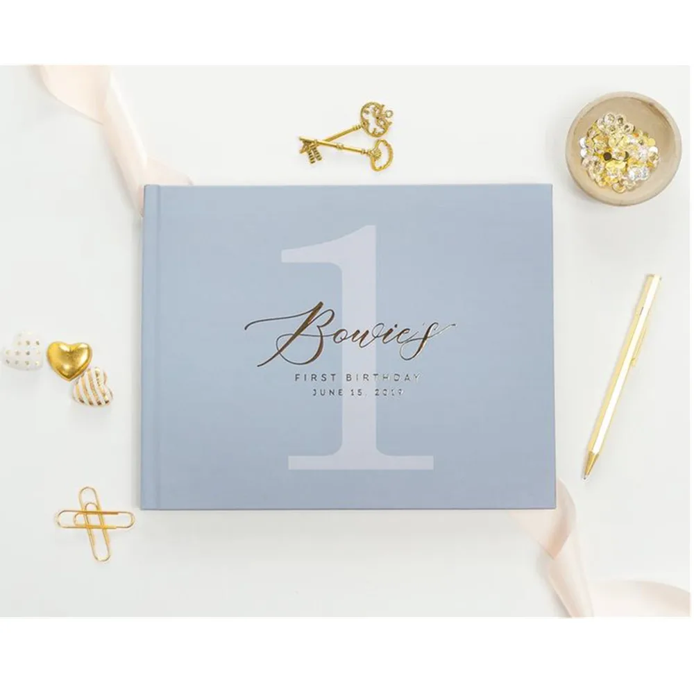 Фольгированная Золотая детская книга для первого дня рождения гостевая на заказ