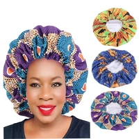 extra large african sleeping bonnets for women silk satin sleep cap printed double layer headwrap cap hair loss hat nursing cap