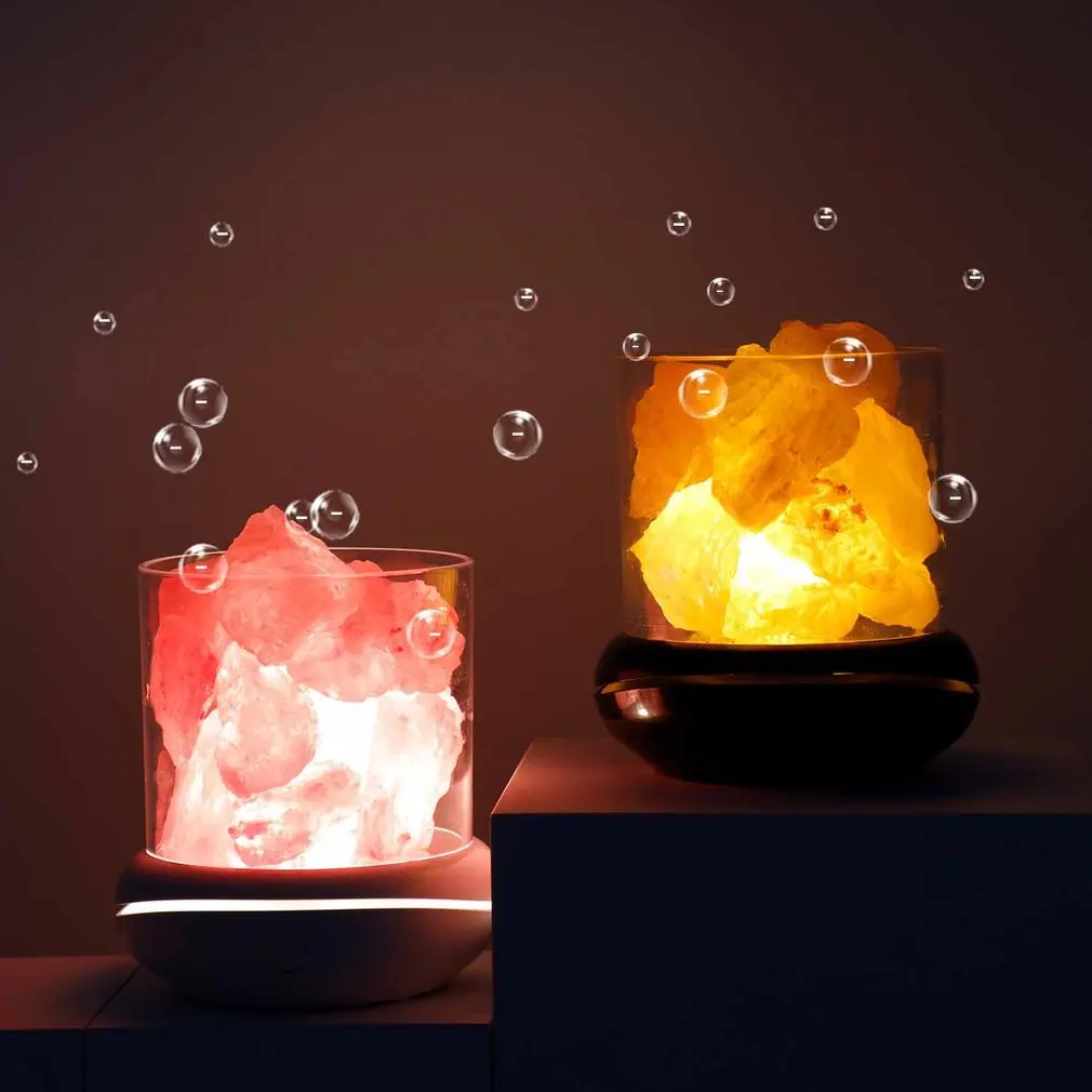 

Хрустальная натуральная Гималайская соляная лампа, очиститель воздуха, USB СВЕТОДИОДНЫЙ многоцветный ночник, настольная лампа, лампа для сп...