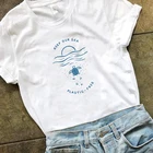 Футболка с надписью Keep Our Sea Plastic Free, женская футболка с графическим рисунком и защитой окружающей среды, хлопковая футболка с коротким рукавом, топы, Прямая поставка