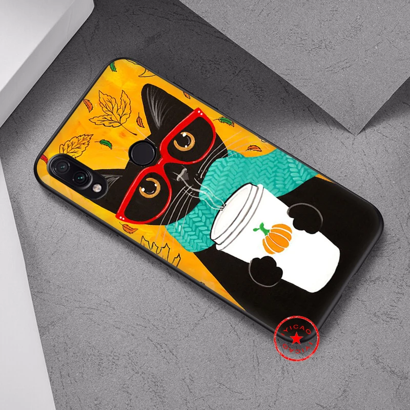 Мягкий чехол IYICAO с рисунком кота и кофе для Xiaomi Redmi K20 8A 7A 7 S2 6 Pro 5 Plus Go 5A 4X 4A