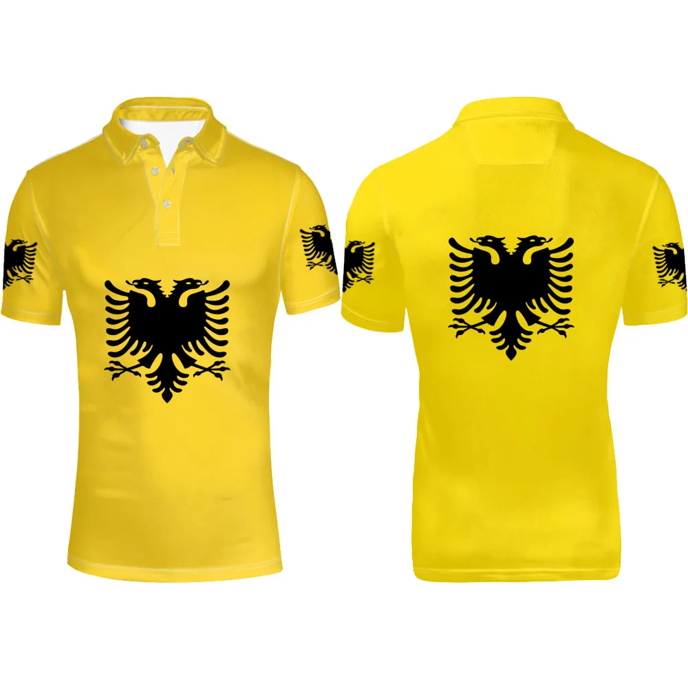 

ALBANIA eagle youth free custom name number gyms albanian shqiperi alb fitness flag Polo shirt print photo text word clothes