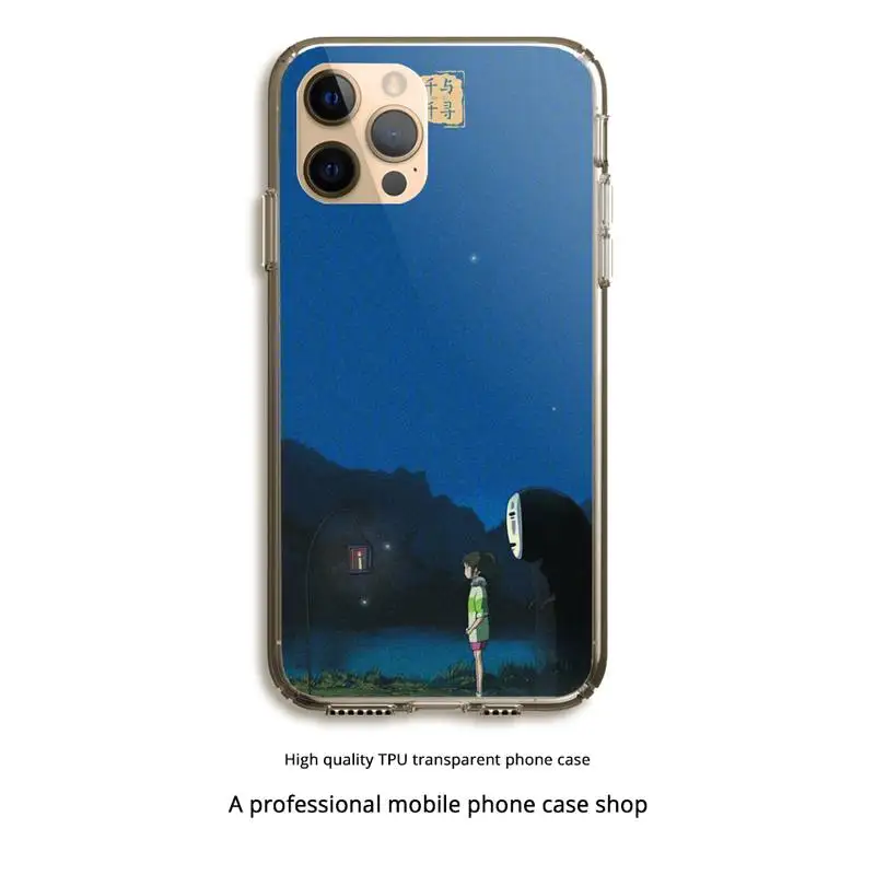 

Studio Ghibli Spirited Away Totoro Phone Case Clear Cover For Iphone 5 6 7 8 11 12 plus XR X XS SE2020 11/12PRO Max Transparent
