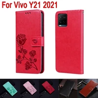 y21 phone cover for vivo y21 2021 case funda wallet flip leather magnetic card protective book for vivo v2111 case hoesje etui