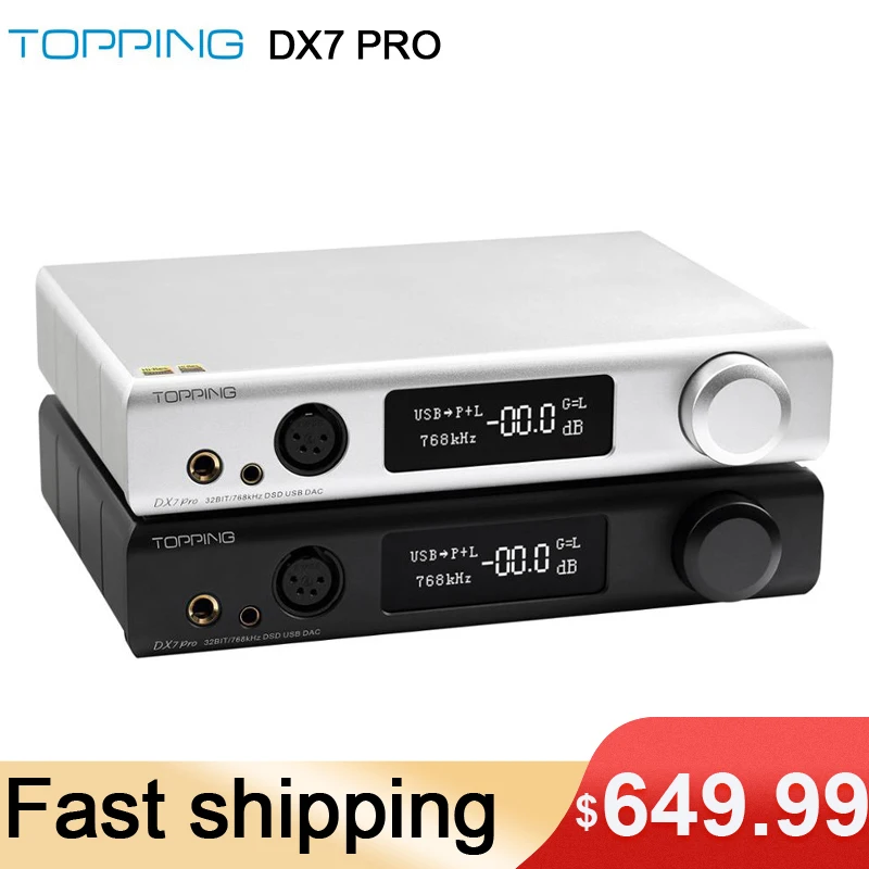 Усилитель для наушников TOPPING DX7 Pro ES9038Pro 32 бит/768 кГц DSD1024 DAC и amp Bluetooth 5 0 беспроводной