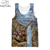 beautiful animal duck hunting 3d printed men vest summer harajuku sleeveless t shirt unisex casual polyester tank tops bx 032