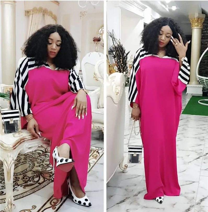 Женское длинное платье в полоску Длинное свободное африканском стиле Анкары