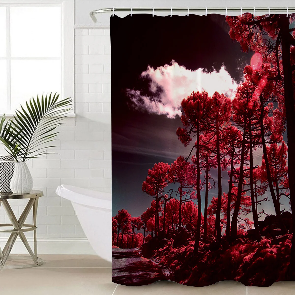 Forest Red Mangrove Shower Curtain Bathroom Decor Fabric Farmhouse | Дом и сад