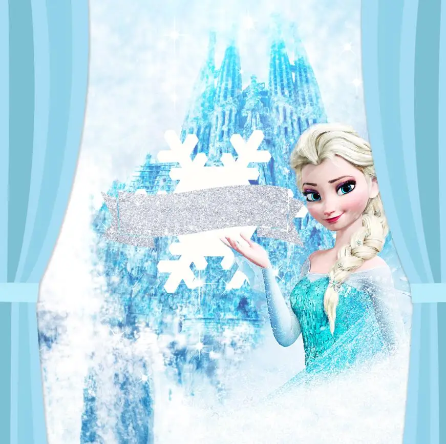 8x8FT Королева Эльза Принцесса светло голубой занавес дворец Замок задний фон для