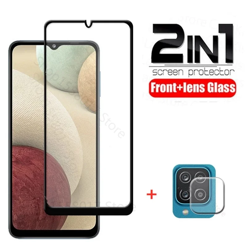 

2in1 Tempered Glass For Samsung Galaxy A12 Lens Film Screen Protector For Samsung A12 A 12 SM-A125F/DS A125F Protective Glass