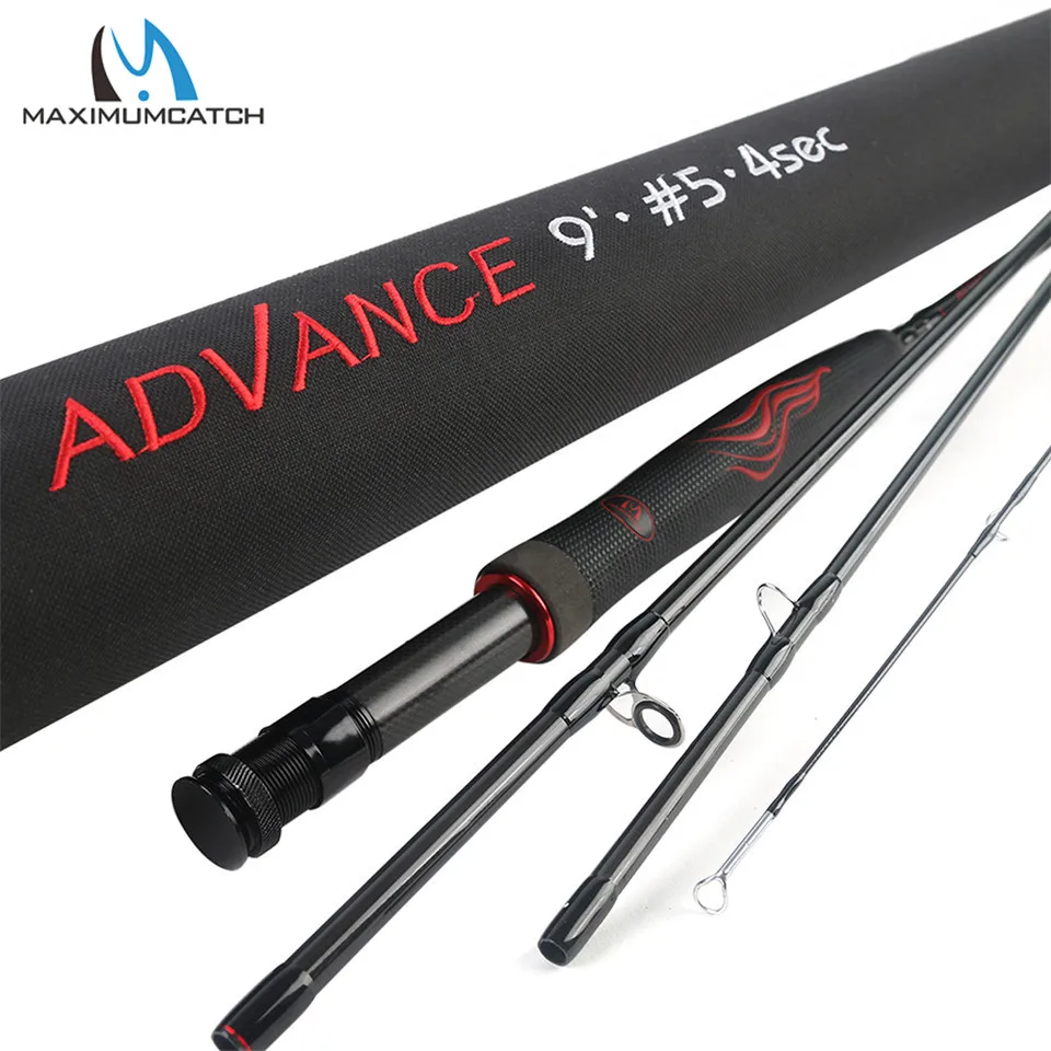 Maximumcatch Advance 5/6/8wt 9FT Fly Fishing Rod Super Light Fast Action Flexible Resins Handle Fly Rod with Cordura Tube
