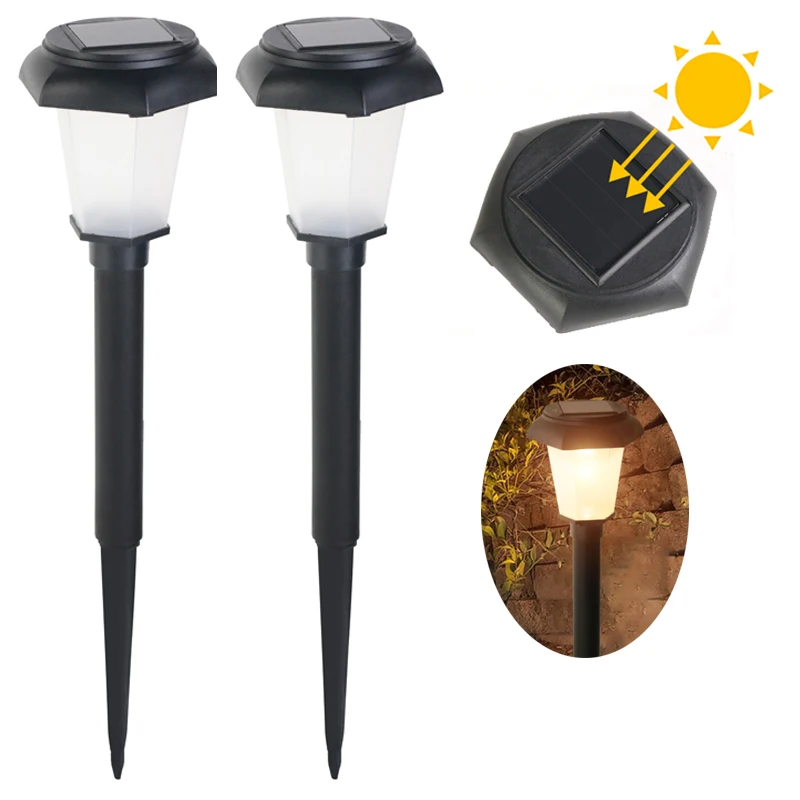 

Solar Powered Garden Lawn Light Warm White LED Landscape Lamp For Vila Courtyard IP65 300mAh1.2V Pathway Stair Stake Light