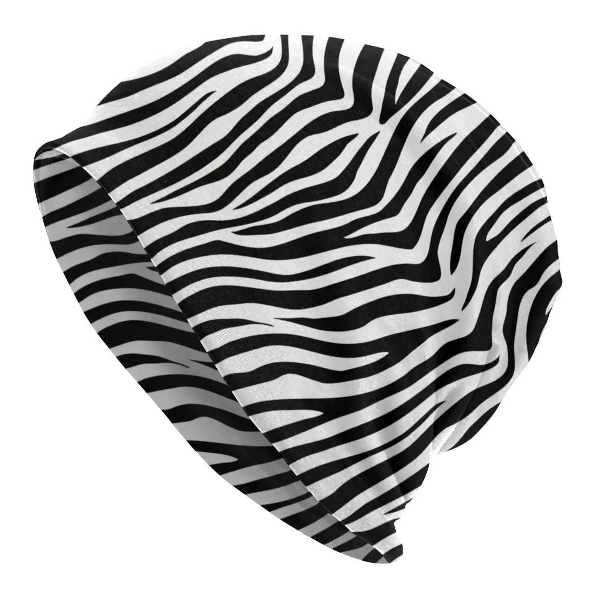 

Black White Zebra Stripes Caps Autumn Winter Ski Skullies Beanies Hat Men Women Adult Spring Warm Dual-use Bonnet Knit Hat