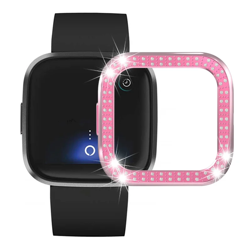 

For Fitbit Versa 2 Double Row Diamonds Bling Protective Case Watch Cover Replacement Bumper Frame Shell Watches Accessories
