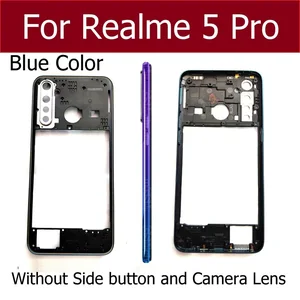 lcd front frame housing bezel cover case for oppo realme 5 pro q middle frame withwithout side button and cam lens repair parts free global shipping