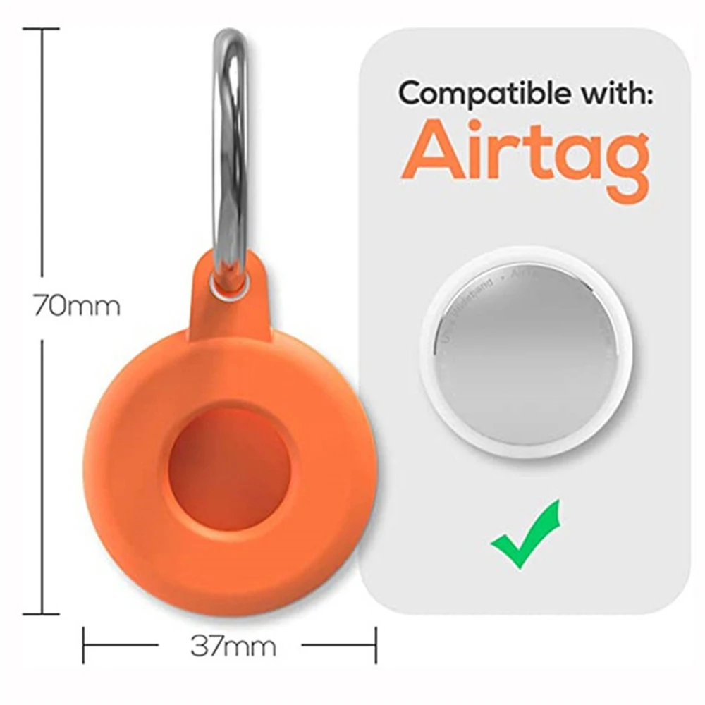 

Protective Cover For Aircovered AirTag Case Silicone Protector Bumper Case Compatible with Apple AirTags Tracker Buckle Antilost