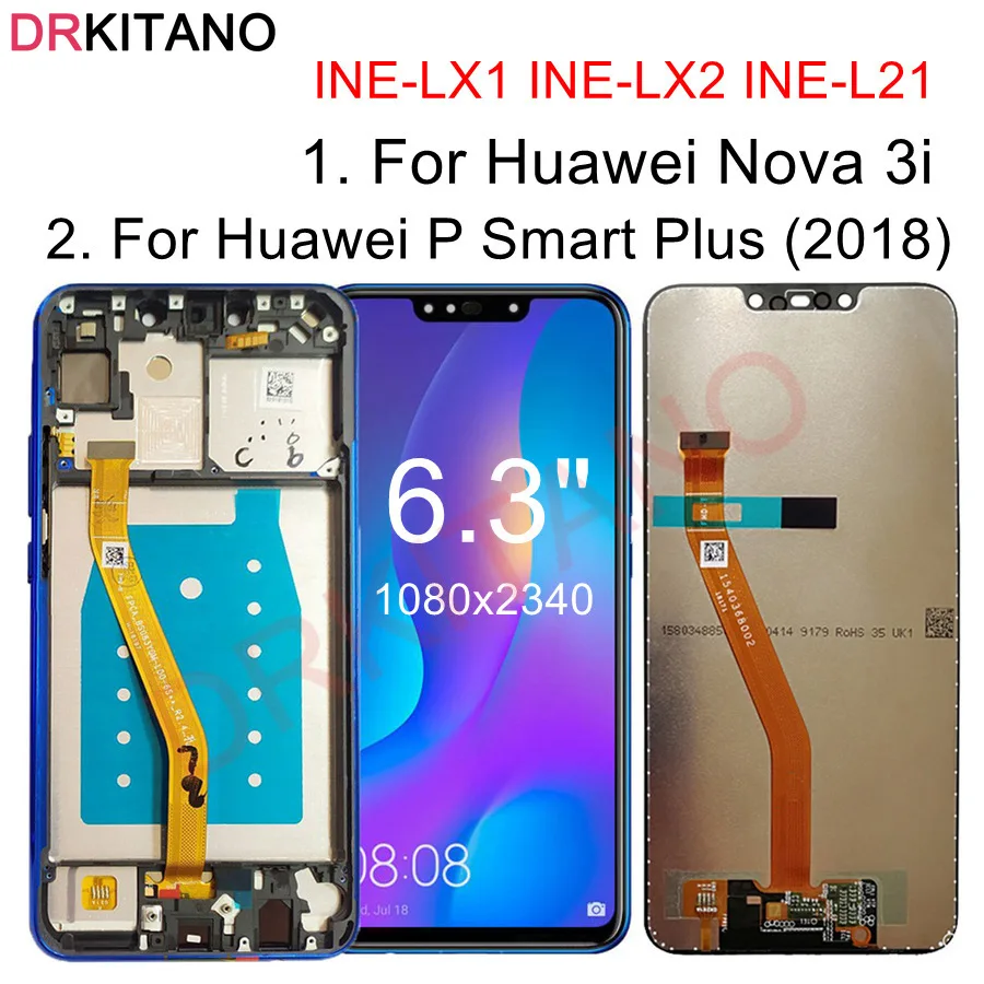 6 3 &quotЖК дисплей для Huawei P Smart плюс ЖК INE LX1 Nova 3i сенсорного экрана экран с