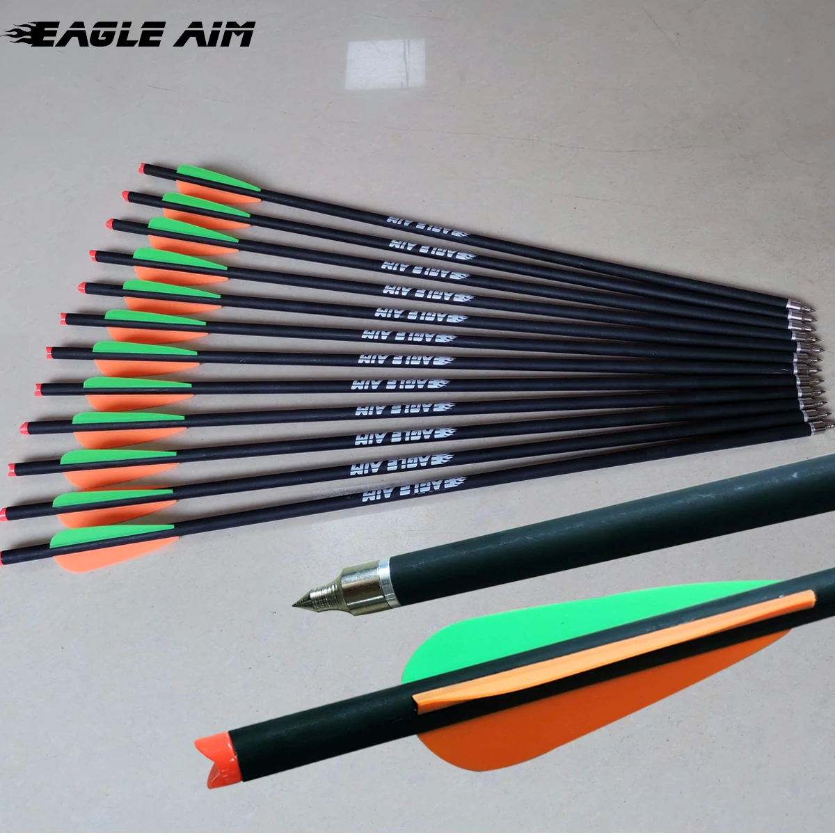 

12 pcs 16 17 18 22 inches mixed Carbon Crossbow bolt Arrow with 3" vanes