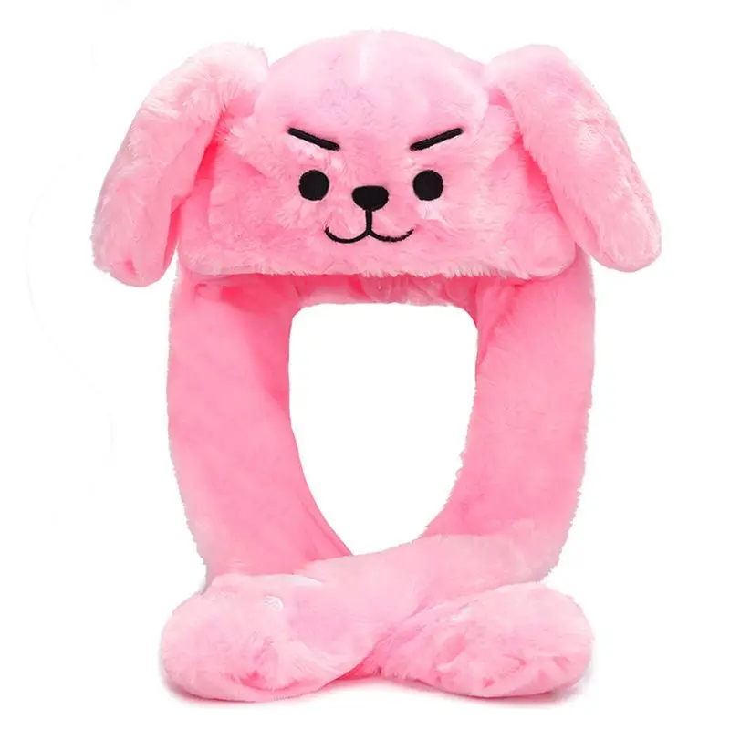 Милая плюшевая шапка кролик свинка животное подушка безопасности движущиеся